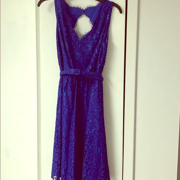 Eliza J Dresses & Skirts - Eliza J blue lace belted dress Eliza J Dresses & Skirts - Eliza J blue lace belted dress
